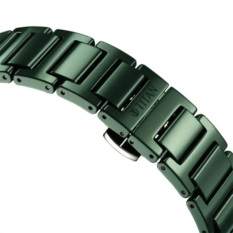 Titan Slimmest Ceramic Green Dial Men’s Watch- 1696QC06